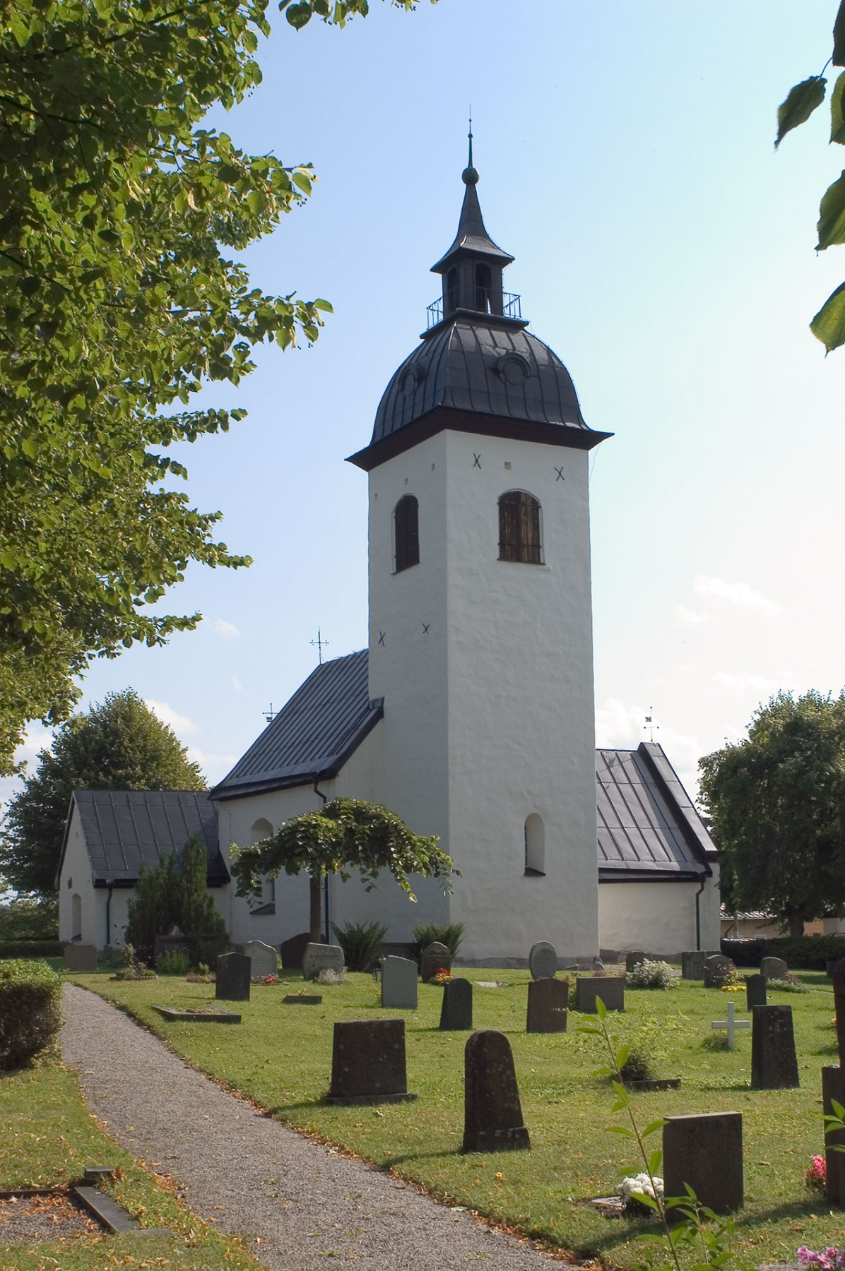 En stenkyrka.